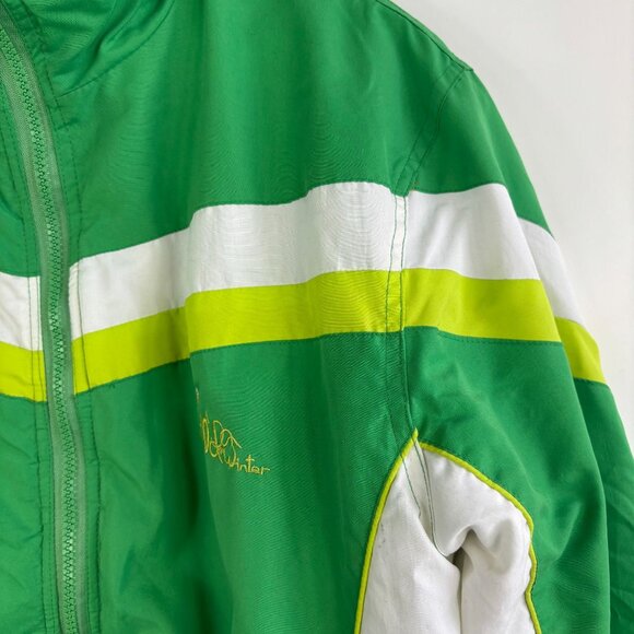 Aqua Marina womens Jacket L kelly green colorblock Y2K 90s Spain light Winter - Picture 4 of 16